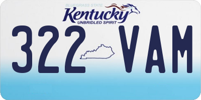 KY license plate 322VAM