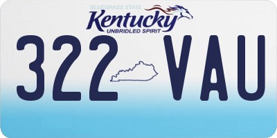 KY license plate 322VAU