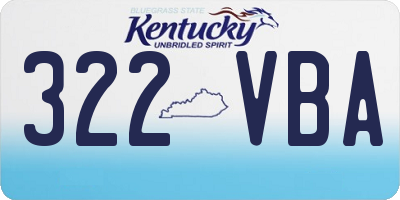 KY license plate 322VBA