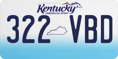 KY license plate 322VBD