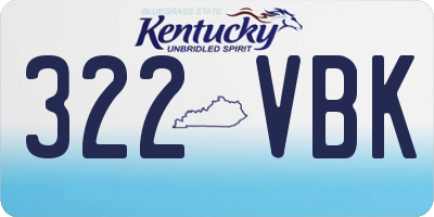 KY license plate 322VBK