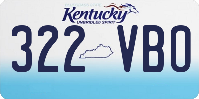 KY license plate 322VBO