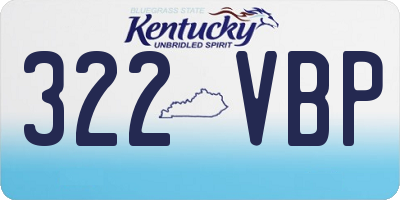 KY license plate 322VBP