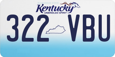 KY license plate 322VBU
