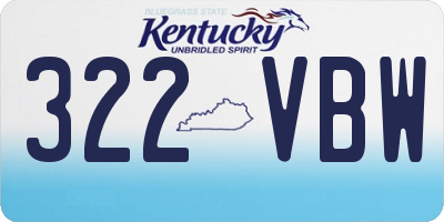 KY license plate 322VBW