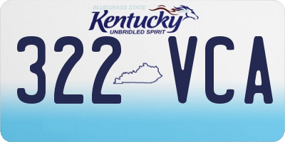 KY license plate 322VCA