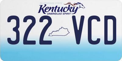 KY license plate 322VCD