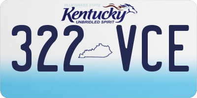 KY license plate 322VCE