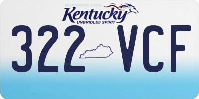 KY license plate 322VCF