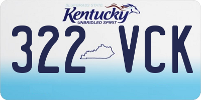 KY license plate 322VCK