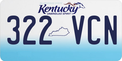 KY license plate 322VCN