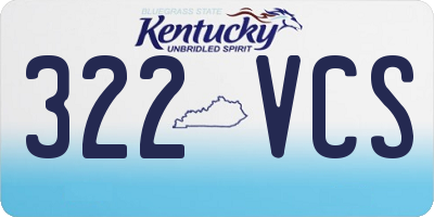 KY license plate 322VCS