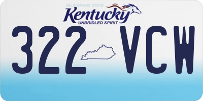 KY license plate 322VCW