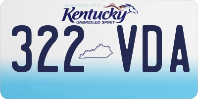KY license plate 322VDA