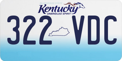 KY license plate 322VDC