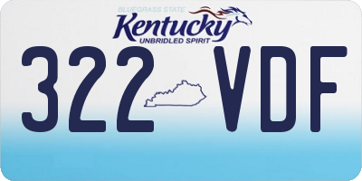 KY license plate 322VDF