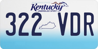 KY license plate 322VDR
