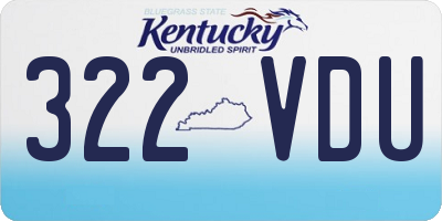 KY license plate 322VDU