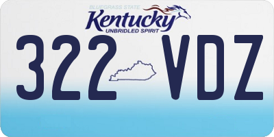 KY license plate 322VDZ