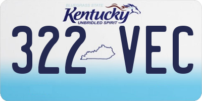 KY license plate 322VEC