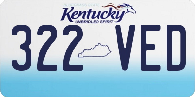 KY license plate 322VED