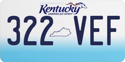 KY license plate 322VEF