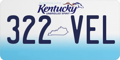 KY license plate 322VEL