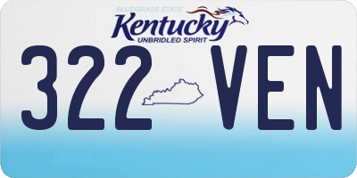 KY license plate 322VEN
