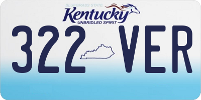 KY license plate 322VER