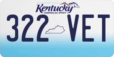 KY license plate 322VET