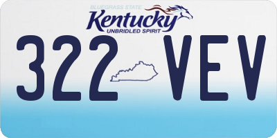 KY license plate 322VEV