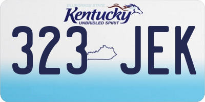 KY license plate 323JEK