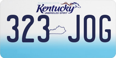 KY license plate 323JOG