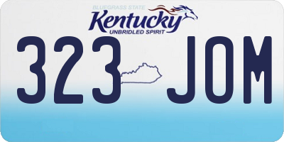 KY license plate 323JOM