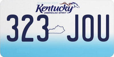 KY license plate 323JOU