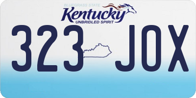 KY license plate 323JOX