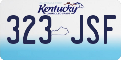 KY license plate 323JSF