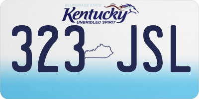 KY license plate 323JSL