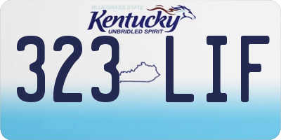 KY license plate 323LIF