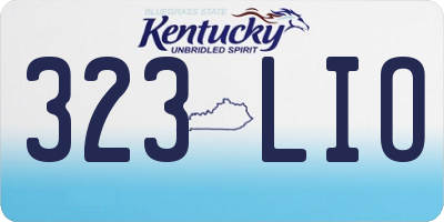 KY license plate 323LIO