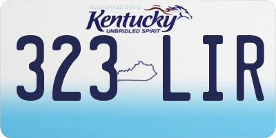 KY license plate 323LIR