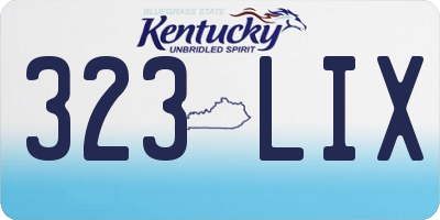 KY license plate 323LIX