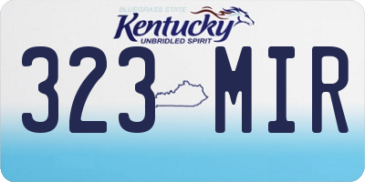 KY license plate 323MIR