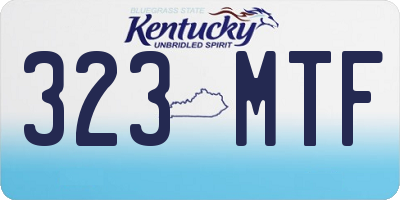 KY license plate 323MTF