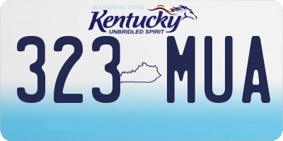 KY license plate 323MUA