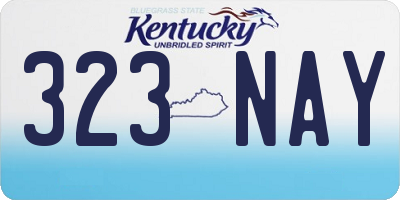 KY license plate 323NAY