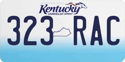 KY license plate 323RAC