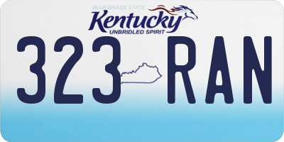 KY license plate 323RAN