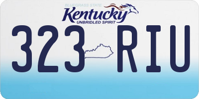 KY license plate 323RIU
