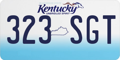 KY license plate 323SGT
